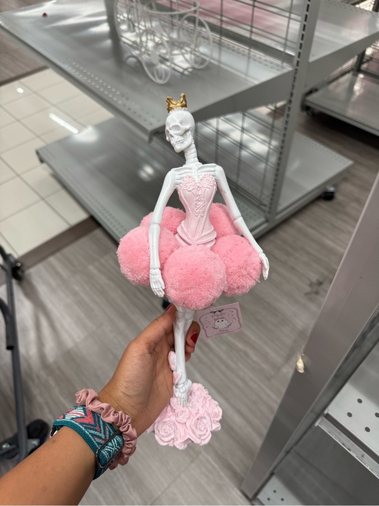 Other - Pink Ballerina Skeleton Figurine with Gold Crown